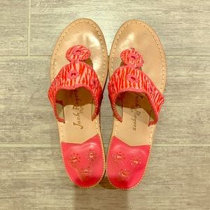 Women Jack Rogers pink leather sole sandal size 10
